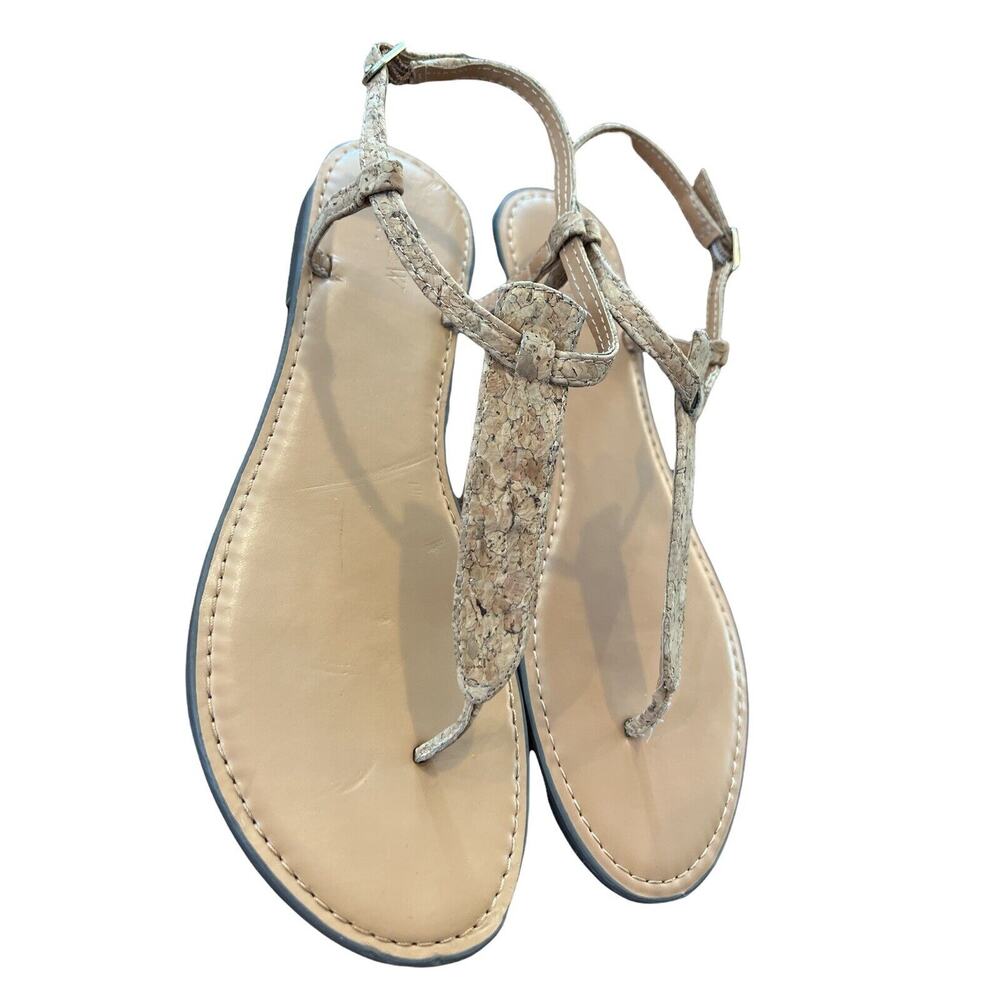 9.5 M J. Crew Womens Cork T-strap Sandals Tan Brown - Picture 3 of 7